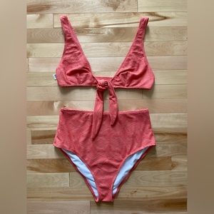 Two-piece high-waist swim suit